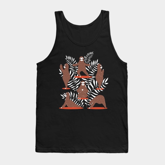 Funny Sloth Doing Yoga and Meditation - Fitness Freak Tank Top by Artistic muss